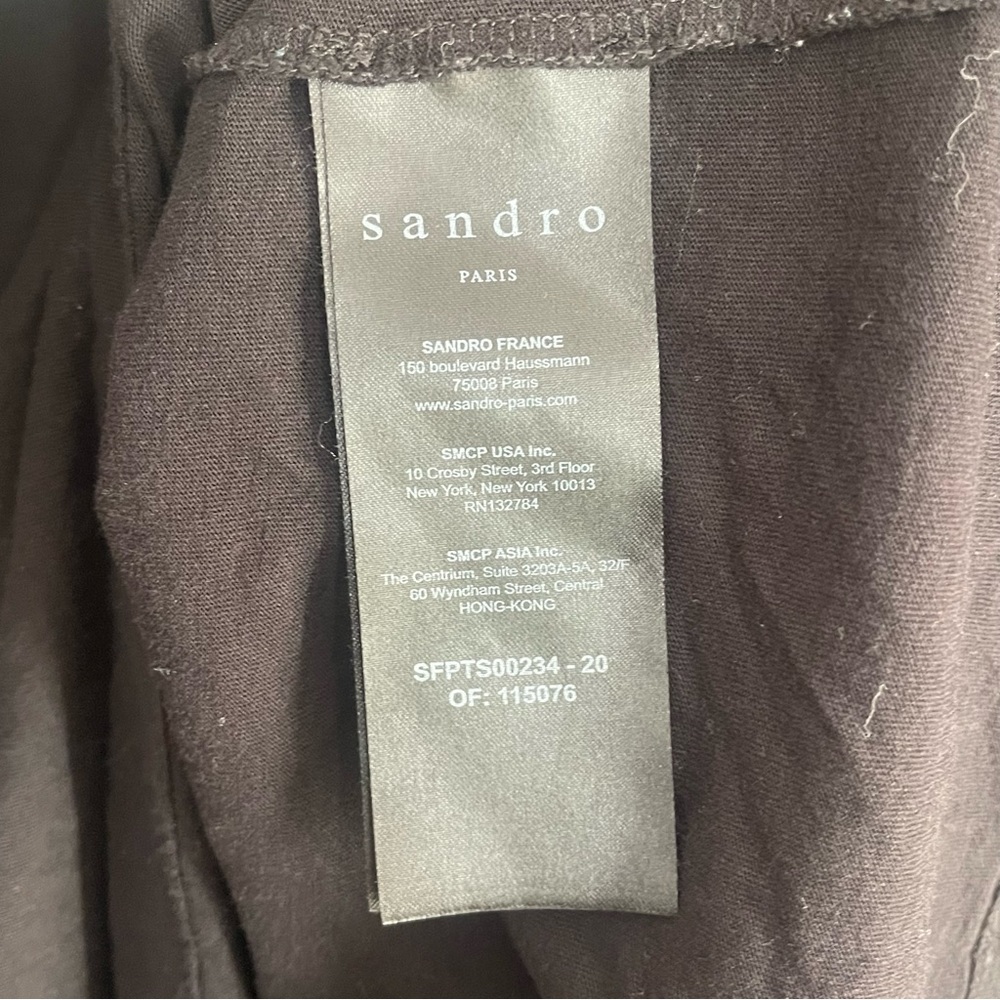 SANDRO ELECTRIC GRAPHIC CREWNECK WOMENS BLACK T-SHIRT | SIZE S/M - Picture 5 of 6